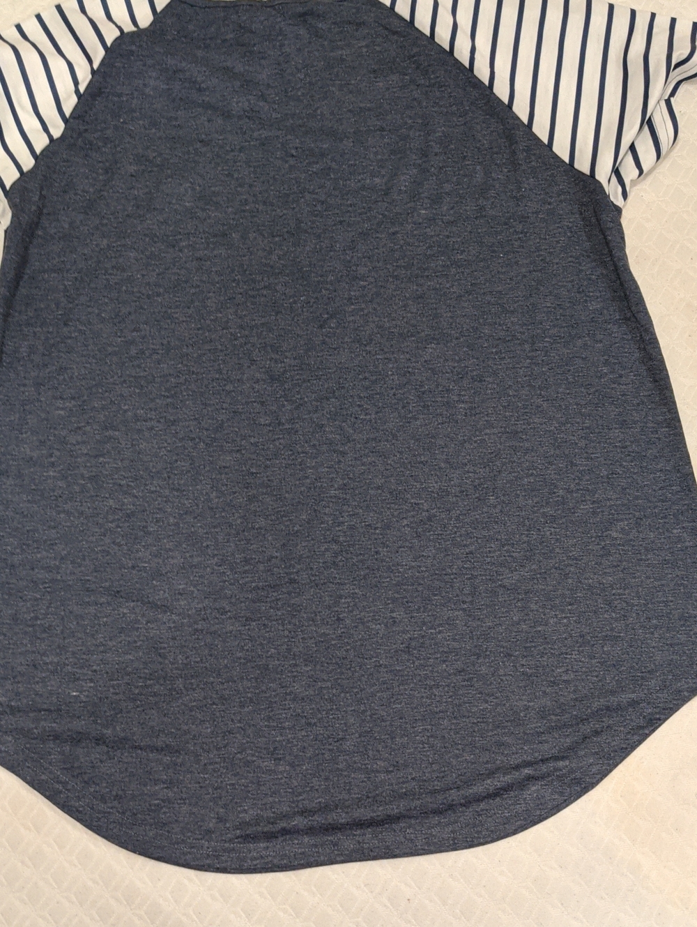 Chama Basic Tunic Blue & White Striped Raglan Short Sleeve Blouse Size 2XL - Picture 10 of 10